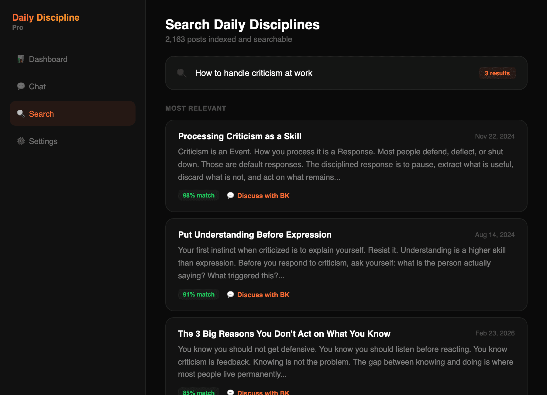 DD Search — searching 2,000+ lessons